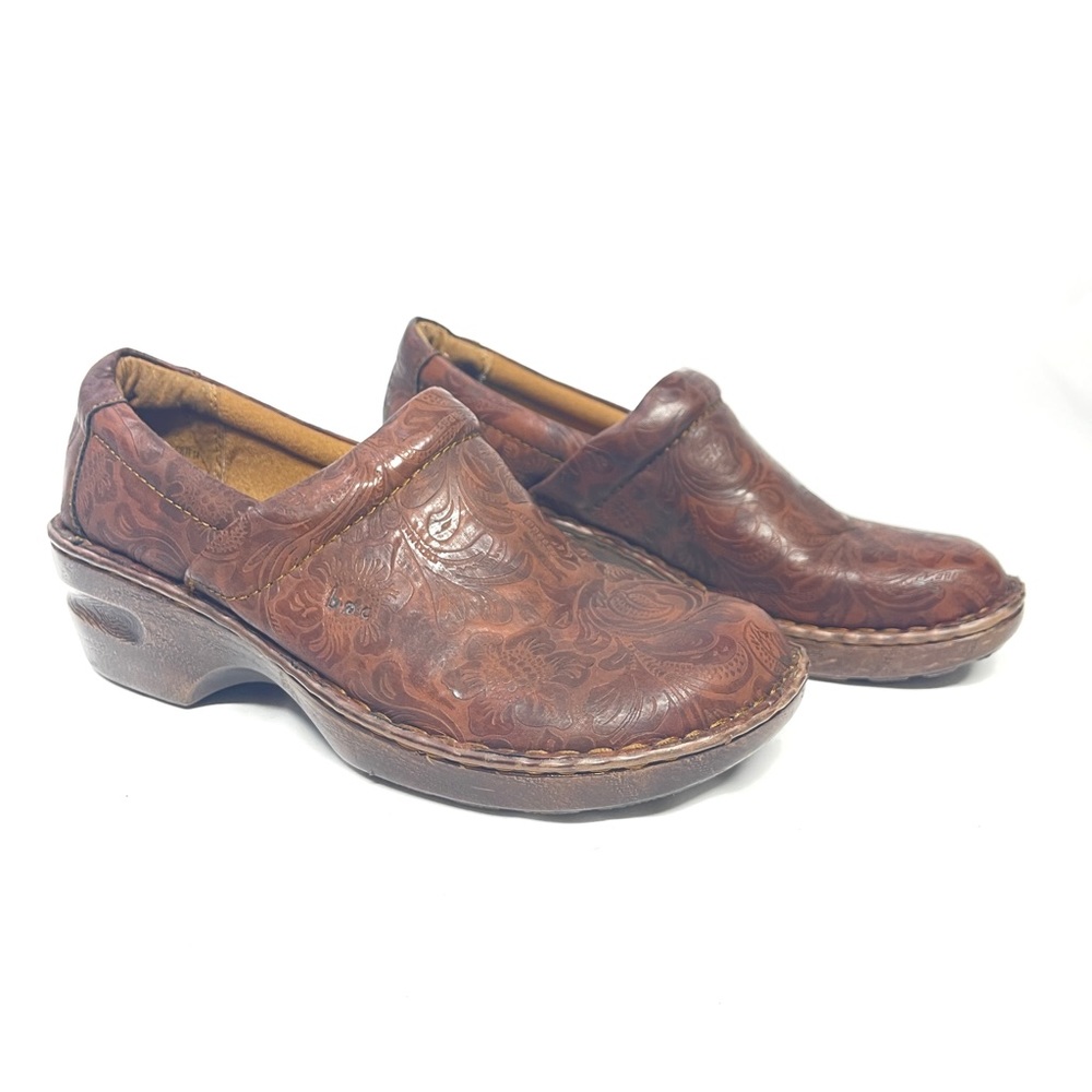 WOMEN'S BOC BROWN LEATHER PEGGY CLOGS size 10 /42